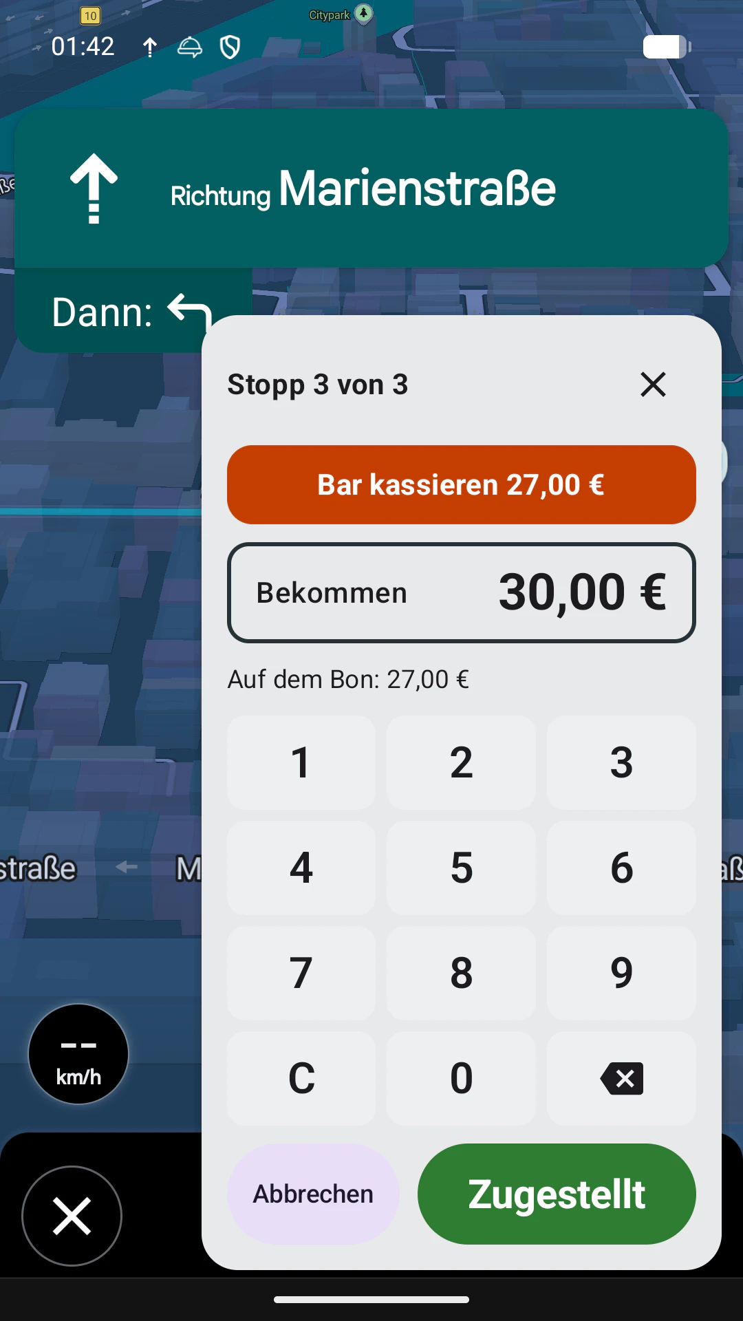 Eatbase Fahrer: Kassieren und abhaken