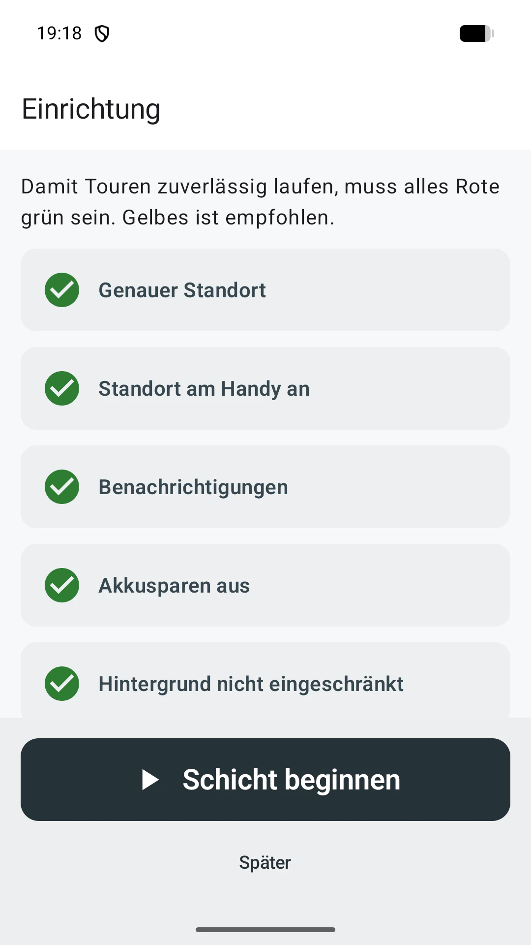 Eatbase Fahrer: Einrichten