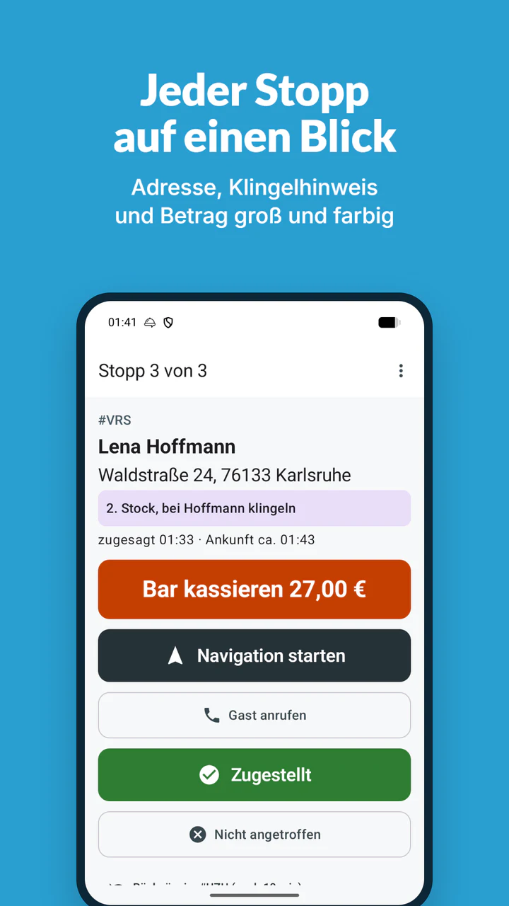 Jeder Stopp auf einen Blick
