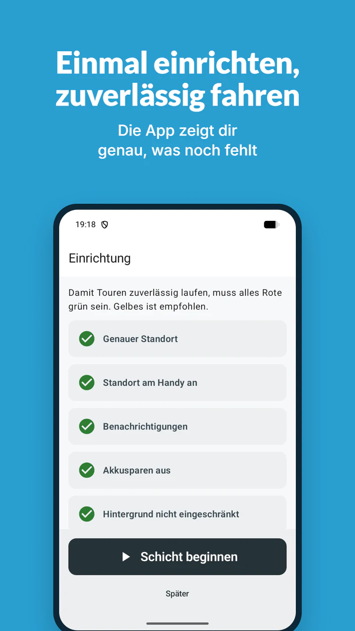 Einmal einrichten, zuverlässig fahren